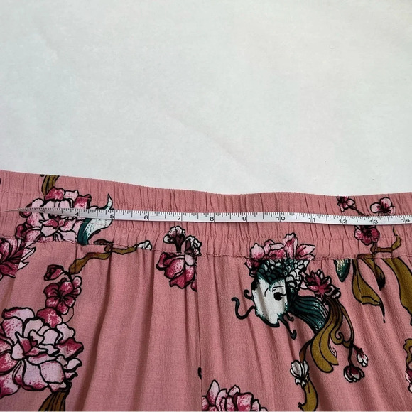 Sofie Schnoor Pull On Wide Leg High Waist Pink Coy Carp Printed Pants L NWT - Picture 8 of 10